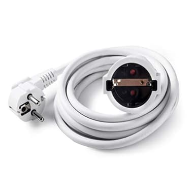 FAMATEL – Cable alargador blanco | 4 metros | Corriente para Exteriores | Protección Infantil | Con una alta flexibilidad y resistencia | Blanco