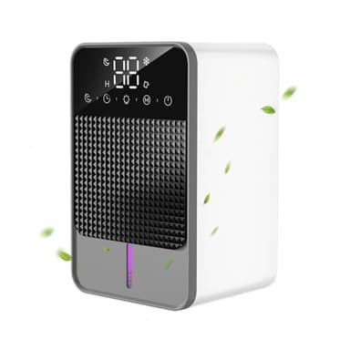 Jialexin Deshumidificador Silencioso Eléctrico 350ml/día - Secar Ropa, Depósito Extraíble y Apagado Automático | Modo Sueño con Luz Nocturna 7 Colores para Habitacion, Baño, Armario
