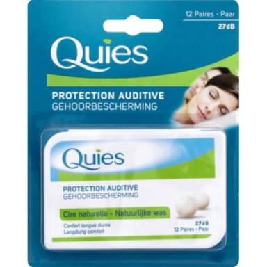 Quies – Tapones para los oídos de cera natural – Lote de 12 pares