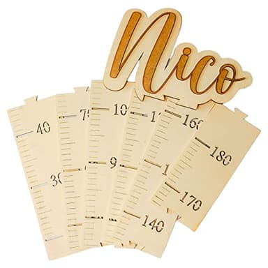 Little_Dreams_ Tabla de Crecimiento Infantil Madera NOMBRE PERSONALIZABLE COLORES,Medidor infantil personalizado.HASTA 3 NOMBRES Regla para Gráfica de Altura Colgar en la Pared para niños y niñas.