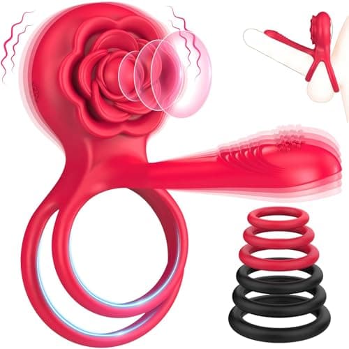 Anillo Vibradorador Pene Juguetes Sexuales - 3 en 1 Vibradorador Hombre Juguetes Eróticos para Pareja Sexuales 10 Modos Anillo Vibrador con 6 Anillo Pene Masculino Juguete Sexuale para Hombre Sex Toys