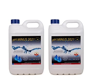 Pack 2 UDS Minorador de pH para Piscinas Compatible Poliester/Liner y electrólisis - PH Minus 10 L (2x5 litros) - Reduce el pH del Agua – Formato Líquido