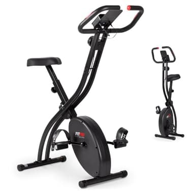 FITFIU Fitness BEST-200 - Bicicleta Estática plegable con sillin regulable, disco de inercia de 8kg, Pulsómetro, regulable a 8 niveles, peso máx. 120kg