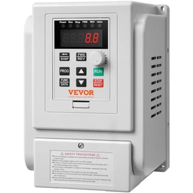 VEVOR Variador de Frecuencia Convertidor de Frecuencia 2,2 kW 3HP 10A 0-400Hz VFD con Entrada Monofásica Regulador de Salida Trifásico Control de Velocidad Enfriamiento Rápido para Motor de Maquinaria
