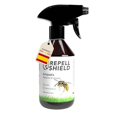RepellShield® Spray Repelente Avispas Eliminar Exterior e Interior, 250ml - Repelente para Piscina, Jardín, Casa - Alternativa a Trampa Avispas Exterior e Insecticida Avispa