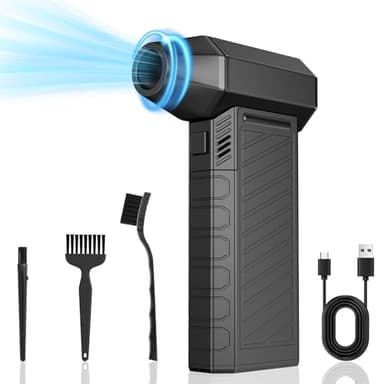 Apkezel Soplador de aire para pc, 150000 U/min Alta velocidad Aire Comprimido Limpieza pc Air Duster, Plumero Electrico USB Recargable Con batería de 6000mah para computadora portátil