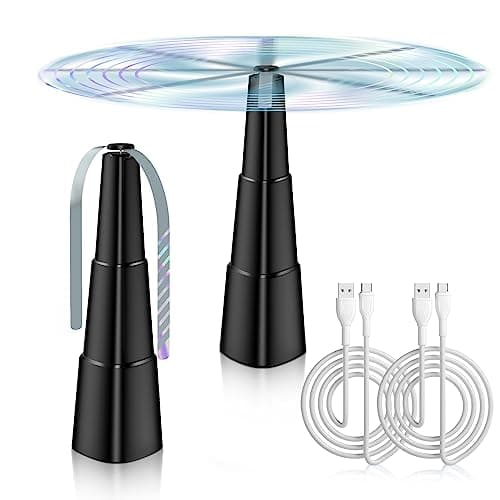 BNGXR Ventilador Repelente de Moscas, 2Pcs Trampa de Mosca portátil para Mesa, Mantener Las Moscas y los Bichos Lejos de tu Comida y tu Familia, Ventilador Repelente de Moscas para Jardín o Terraza