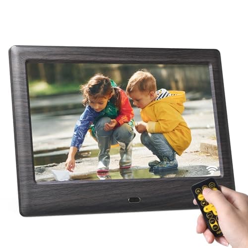 KODAK Marco de Fotos Digital de 7 Pulgadas, Marco de Fotos electrónico, Pantalla IPS, Foto/música/Reproductor de vídeo/Calendario/Alarma, Soporte USB o Tarjeta SD, rotación automática, con Mando a