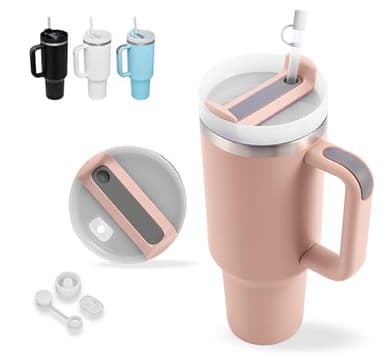 Taza Termo Café Para Llevar - Vaso Termo Café Para Llevar - Taza Térmica Con Asa, Tapa y Pajita - Bebidas Frías y Calientes - Taza Con Tapa De Acero Inoxidable - Sin BPA - Travel Mud.