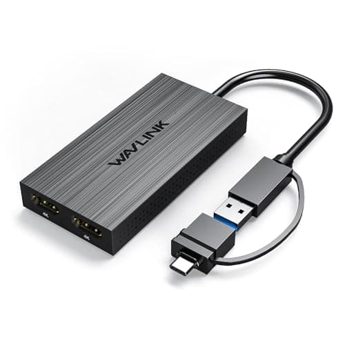 WAVLINK Adaptador USB 3.0 o USB C Displaylink Dual HDMI 4K 60Hz para Monitores Dobles, USB A/C a Salida HDMI 4K para Apple Mac M1/M2/M3 o Windows 10/11