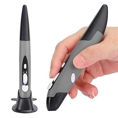 Byged Lápiz de ratón inalámbrico, USB 2.4G Plug and Play Computer Pen Mouse & Stylus Ergonómico Design Mouse for Laptop Tablet(Gris)
