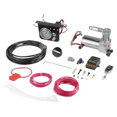 VEVOR Kit de Controlador de Amortiguador de Aire Sistema de Compresor de Aire a Bordo de 12 V 100 PSI Kit de Compresor de Suspensión Neumática con Sistema de Vía Única para Camiones, Furgonetas