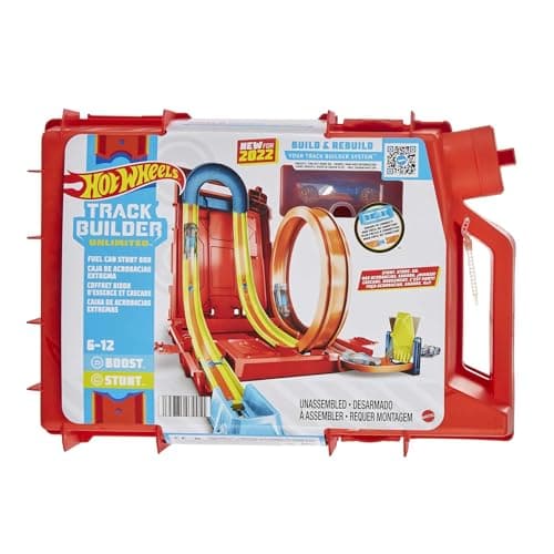 Hot Wheels Track Builder Caja Lata de Gasolina Set de Pistas para Coches de Juguete (Mattel HDX78)
