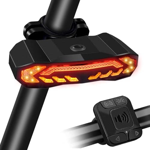 Luz Trasera para Bicicleta Inteligente 5 en 1 Recargable USB – Intermitentes, Luz de Freno Automática, Timbre Eléctrico, Alarma Antirrobo – Máxima Seguridad y Visibilidad para Ciclistas Nocturnos
