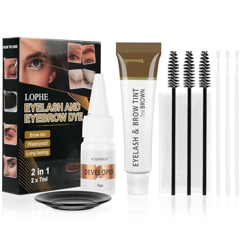LOPHE Tinte Para Cejas y Pestañas, Maquillaje de Larga Duración Máscara de Cejas con Cepillo Cejas, Mascara Tinte Fijador para Cejas, Gel de Cejas Perfectas para Mujeres (Marrón Oscuro)