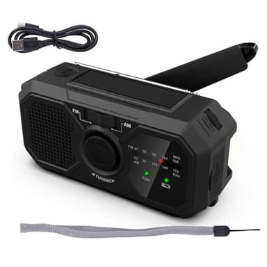 Radio Portátil con Linternas,Radio De Carga Solar Multifunción para Acampar Al Aire Libre | Linterna LED De Radio FM De Carga Móvil
