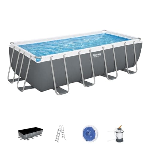 BESTWAY Piscina Desmontable Tubular Power Steel 488x244x122 cm Depuradora de arena de 3.028 litros/hora - 56671
