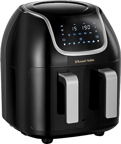 Russell Hobbs Freidora de Aire 8,5 l Doble, Freidora sin Aceite, Dos Cestillos Regulables por Separado, Dietética, Cocción Sincronizable, 8 Programas, Táctil, Digital, hasta 200º C, 27290-56S