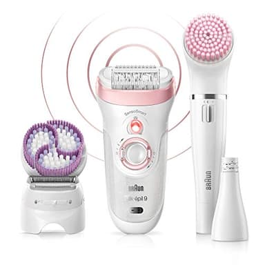BRAUN DEPILADORA Silk-EPIL 9 9/975 Beauty Set SENSOSMART Cabezal PIVOTANTE Uso SECO/Mojado Cepillo Limpieza Facial Guante REFRESCANTE