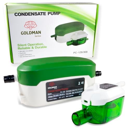 GOLDMAN SERVICE Bomba de Condensado Automática Mini ultra Silenciosa para Drenaje y Desagüe de Agua en Aire Acondicionado Climatizador Split. Flujo 18 Litros/Hora