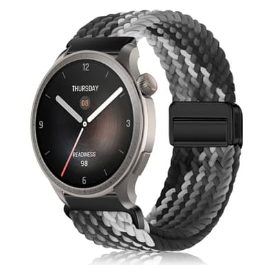 MokaZii 22mm Correa para Amazfit Balance/Amazfit Bip 5/Amazfit Cheetah/Cheetah Pro, Nylon Elástica Pulsera Compatible con Amazfit GTR 4/Amazfit GTR 3 Pro/GTR 3 (Color Oscuro)