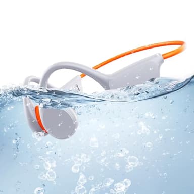 Atopskins Natacion Auriculares Conduccion Osea, IPX8 Auriculares oseos para Nadar Bluetooth 5.3 Piscina con Memoria de 32GB conduccion osea Natacion, Reproductor de MP3 (White)