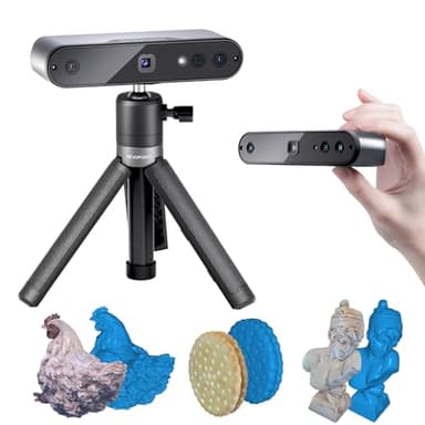 Revopoint Inspire Escáner 3D para impresora 3D, escáner 3D portátil de precisión de 0,2 mm, cámara a color RGB, escaneo IMU estable de 9 ejes, escáner 3D portátil para iOS, Android, Windows, macOS