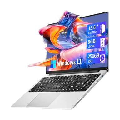 Ordenador Portátil15,6" PC Portátil Celeron N4000 CPU 8GB RAM LPDDR4 256GB SSD, Laptop IPS FHD Pantalla 1920*1080 Convertible 180°, Portátil Windows 11 Pro BT, USB3.0, HDMI, TF Card Slot/WiFi