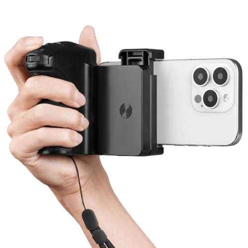HOTUT Estabilizador de Smartphone Camera Grip, Soporte Estabilizador de Mano Puede Utilizar como Banco Energía 5000 mAh con Control Remoto Bluetooth Desmontable, Trípode PortátilSe Video Selfie Vlog