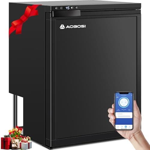 AAOBOSI 65L Nevera Portatil Electrica, Nevera Portatil con APP, con Luz LED, 12/24V DC, -20°C a 20°C Nevera Coche, Para Coches, Camiones, Todoterrenos, Caravanas, Barcos, Camping y Viaje