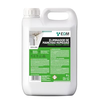 EQM - ECO-209 - Limpiador de Moho - 5L - Elimina manchas de humedades y moho - Paredes, azulejos, juntas, baldosas, suelos, techos, baños, etc. - Previene la reaparición