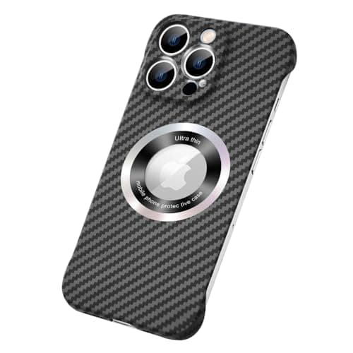 Rdyi6ba8 magnética de Fibra de Carbono Funda Compatible con iPhone 16 Pro MAX, Funda magnética superdelgada, Diseño sin Marco, Funda para iPhone 16 Pro MAX,Negro