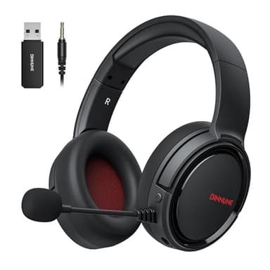 BINNUNE Cascos Gaming Inalámbricos 2.4GHz+Bluetooth para PS5/PS4/PC - Auriculares Inalámbricos Gaming con Latencia <30ms, Sonido 7.1 sin Pérdidas, Batería 40H+, Mic ENC, Compatible con Switch/Mac
