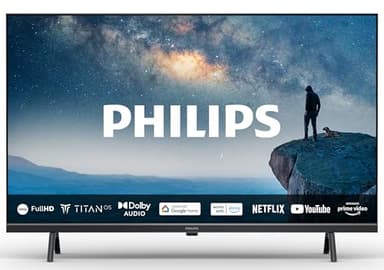 Philips 32PHS6009/12 Smart FHD LED - Pantalla de 32 Pulgadas con Plataforma Titan OS, Pixel Plus y Sonido Dolby Audio, Funciona con Alexa y con el Asistente de Voz de Google - Bisel Negro Mate