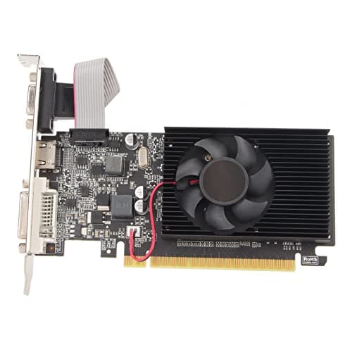 VBESTLIFE Tarjeta Gráfica GT210, Tarjeta de Video de Escritorio 1G DDR3 64 bit 589MHz, Interfaz Multimedia HD, VGA, DVI, PCIE 2.0 X16, DirectX 10.1