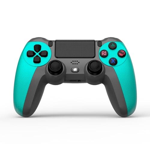 NK Mando para PS4 / PS3 / PC/Móvil Inalámbrico - Wireless Controller con Dualshock, Función Detección 6 ejes, Luz LED, Panel Táctil, Entrada para Auriculares, Cable de Carga incluido - Azul