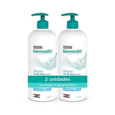 ISDIN Germisdin Original Higiene Corporal de Uso Diario. Gel de Baño Syndet. Pack de 2 Unidades de 1000ml