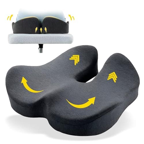Perseusife Cojín para Coxis de Espuma Viscoelástico Antiescaras - Cojín para Silla de Ruedas Ergonómico Anti Hemorroides - Cojín Ortopédico para Silla de Oficina