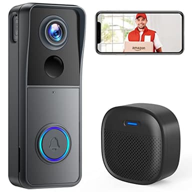 XTU Timbre Inalámbrico con Cámara, 1080P HD WiFi Timbre Videoportero Exterior Impermeable, Detección de Movimiento PIR, Visión Nocturna, Audio Bidireccional, Resistente al Agua IP66