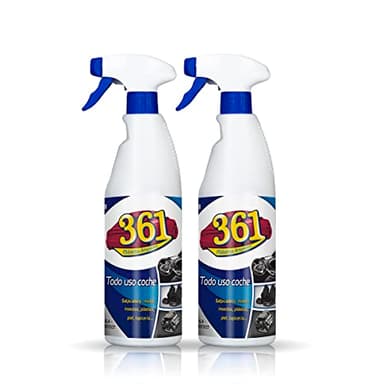 Sisbrill 361 Todo Uso Coche - Limpiador de Asientos, Tapicería, Salpicadero, Cuero, Mosquitos - Interior y Exterior del coche - Pack 2 Unidades