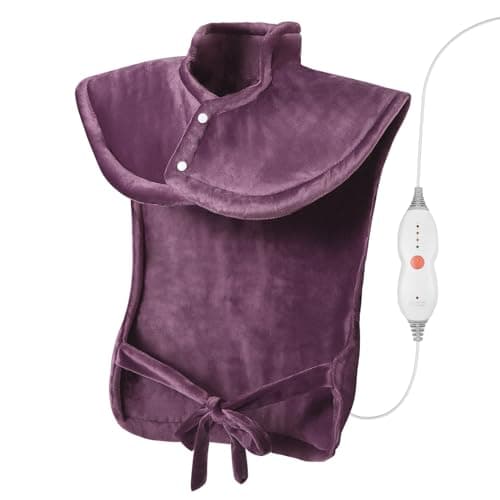 Cojín Térmico Eléctrico para Espalda, Hombros y Cuello, con 4 Niveles de Temperatura y Apagado Automático de 1,5 Horas, 60 x 85 cm