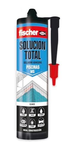 fischer - Solución Total Piscinas | Sellante Adhesivo MS Polímero | Elasticidad Permanente y Curado Rápido | Uso en Construcción, Juntas Sanitarias y Fachadas | 290ml | Blanco
