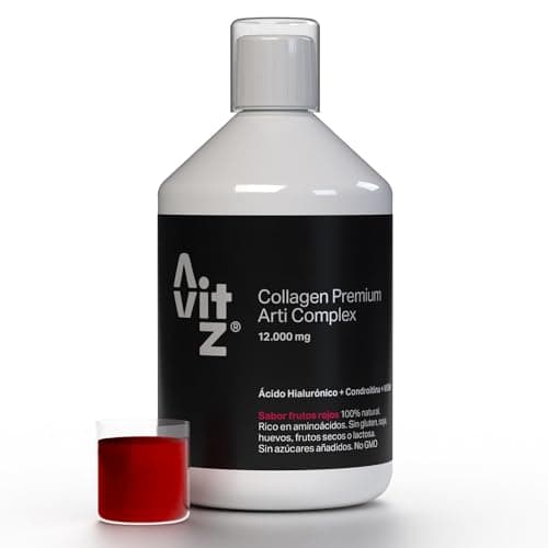 Colágeno Hidrolizado Puro Bebible – Para Articulaciones, Huesos y Tendones – Ácido Hialurónico, Vitaminas C y D, Cúrcuma, MSM – Avitz Collagen Premium Arti Complex 12,000 mg – 500 ml Sin Azúcar