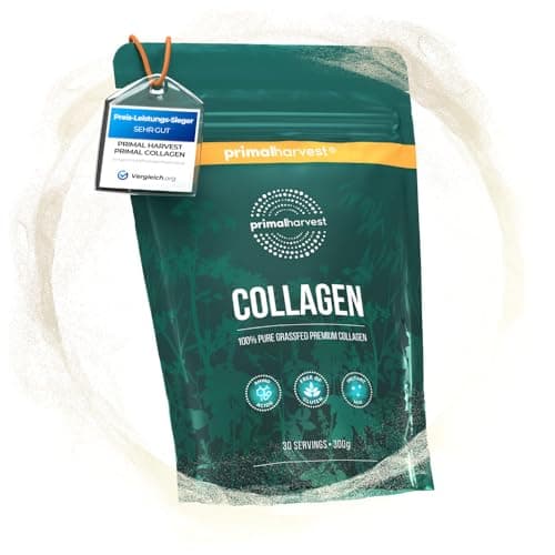 Primal Colágeno de Primal Harvest - Suplemento en polvo con péptidos tipo I y III para ayudar a mejorar el cabello, la piel, las uñas y las articulaciones, para hombre y mujer, 300 gramos (1)