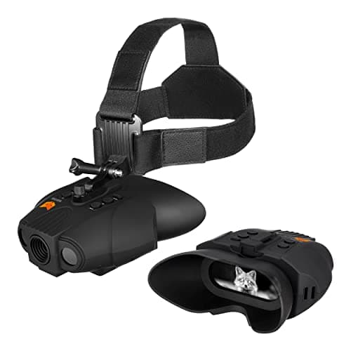 Nightfox Swift Gafas de Vision Nocturna Militar | De Cabeza | Amplio ángulo de visión, Aumento 1x | Binoculares Recargables por USB | Prismaticos para Adultos
