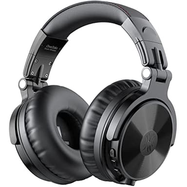 OneOdio ProC Bluetooth Auriculares inalámbricos y modo con cable, 110 horas de uso, auriculares con micrófono, Hi-RES Audio, almohadillas de proteínas suaves, extra bajas, cómodos y ligeros plegables