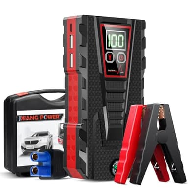 Onherm Arrancador de Coches 1500A, 30000mAh Arrancador de Coches, para Todo Vehículo 6.0L de Gas y 4.0L de Diesel, Arrancador de Coches Portatil para Vehículos de 12V, Salida USB, Linterna LED