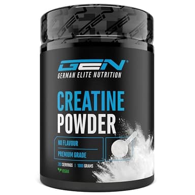 Creatina en polvo - 1kg / 1000 g - Creatina monohidrato en polvo - Óptima solubilidad y microfina - Vegano - 293 aplicaciones