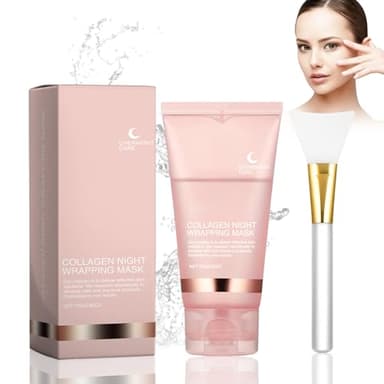Collagen Night Wrapping Mask,Collagen Overnight Wrapping Peel Off Facial Mask,Mascarilla de Colageno,Mascarilla Colageno Facial Coreana, Hidratante,Hidratación y Firmeza