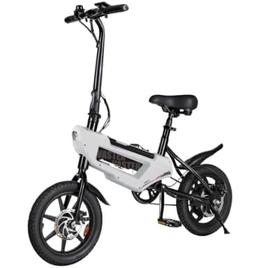E-RIDES Bicicleta Eléctrica Plegable A01, 14 Pulgadas, Motor de 250W, Marco de Acero al Carbono, 25 km/h, Batería 36V 6.4Ah, Pantalla LCD, Resistente al Agua IP54, Ligera para Desplazamientos Urbanos